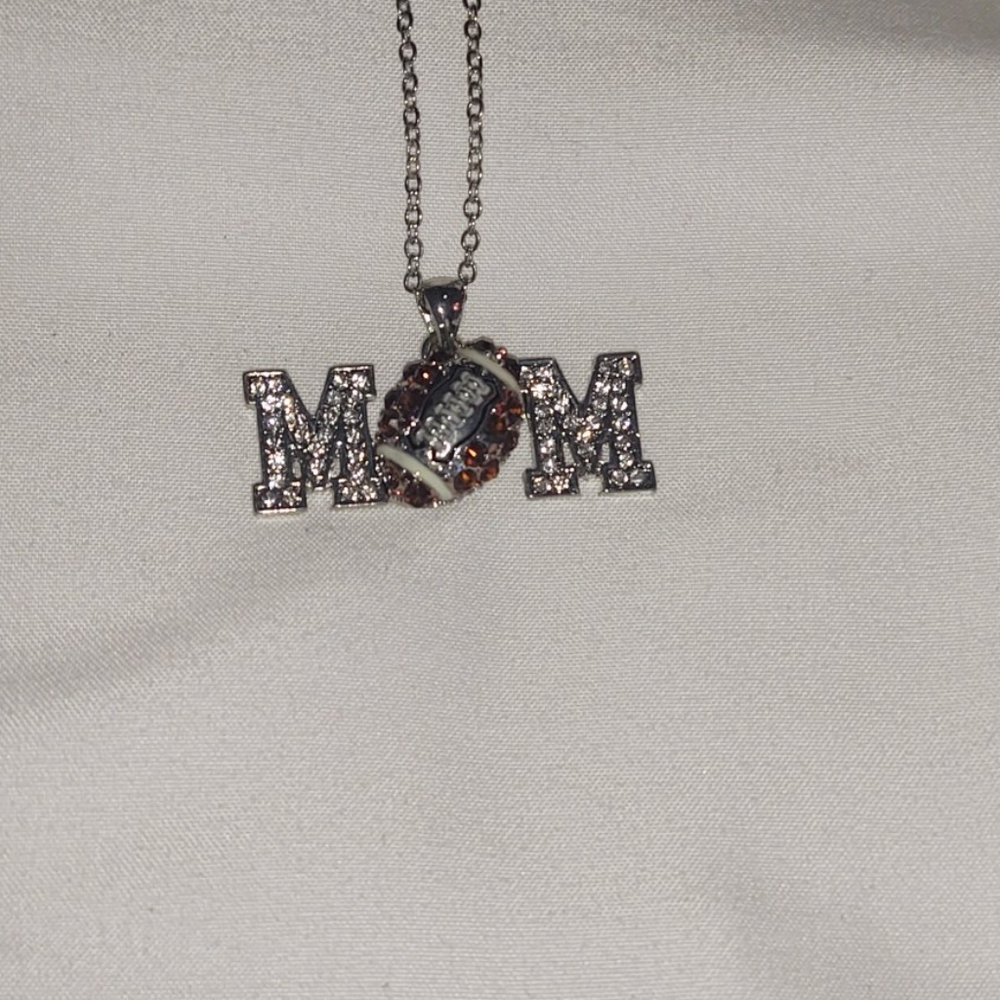Football 🏈 mom bling necklace